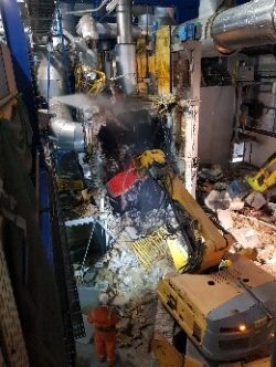 Industrial demolition of ovens – RVA Group at Johnson Matthey Royston